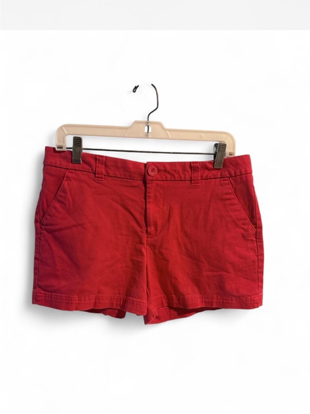 BCG Women's Red Cotton Blend Jean-Style Shorts
